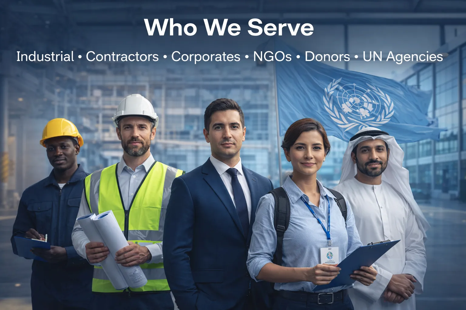 Who We Serve — Industrial, Contractors, Corporates, NGOs, Donors, UN Agencies